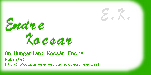 endre kocsar business card