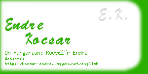 endre kocsar business card